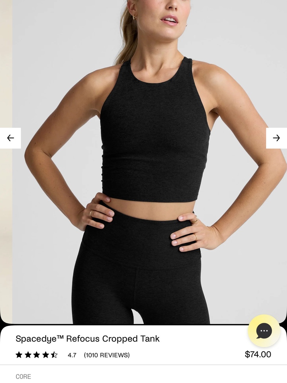 Beyond Yoga Spacedye Refocus Cropped Tank - Black
